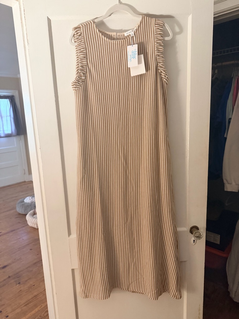 Julia Striped Maxi, Khaki/Cream - Picture 5 of 7